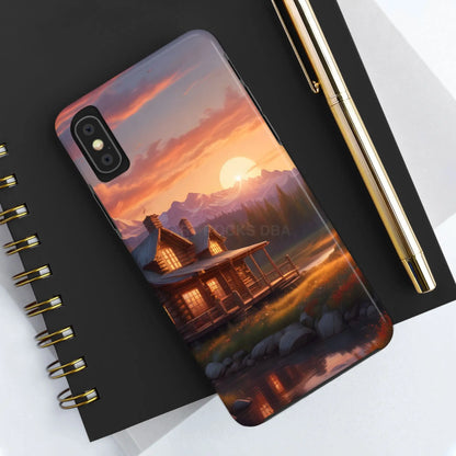 Cabin House in The Mountains Phone Cases - Nature Lover Gift Adventure Style Rustic Aesthetic Summer Vibe Camping