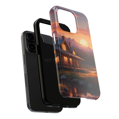 Cabin House in The Mountains Phone Cases - Nature Lover Gift Adventure Style Rustic Aesthetic Summer Vibe Camping