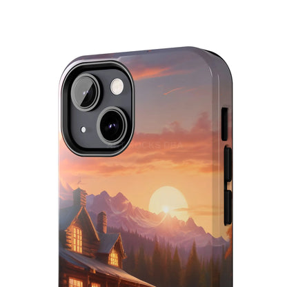 Cabin House in The Mountains Phone Cases - Nature Lover Gift Adventure Style Rustic Aesthetic Summer Vibe Camping