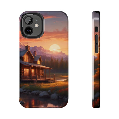 Cabin House in The Mountains Phone Cases - Nature Lover Gift Adventure Style Rustic Aesthetic Summer Vibe Camping