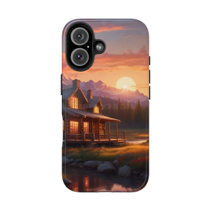 Cabin House in The Mountains Phone Cases - Nature Lover Gift Adventure Style Rustic Aesthetic Summer Vibe Camping