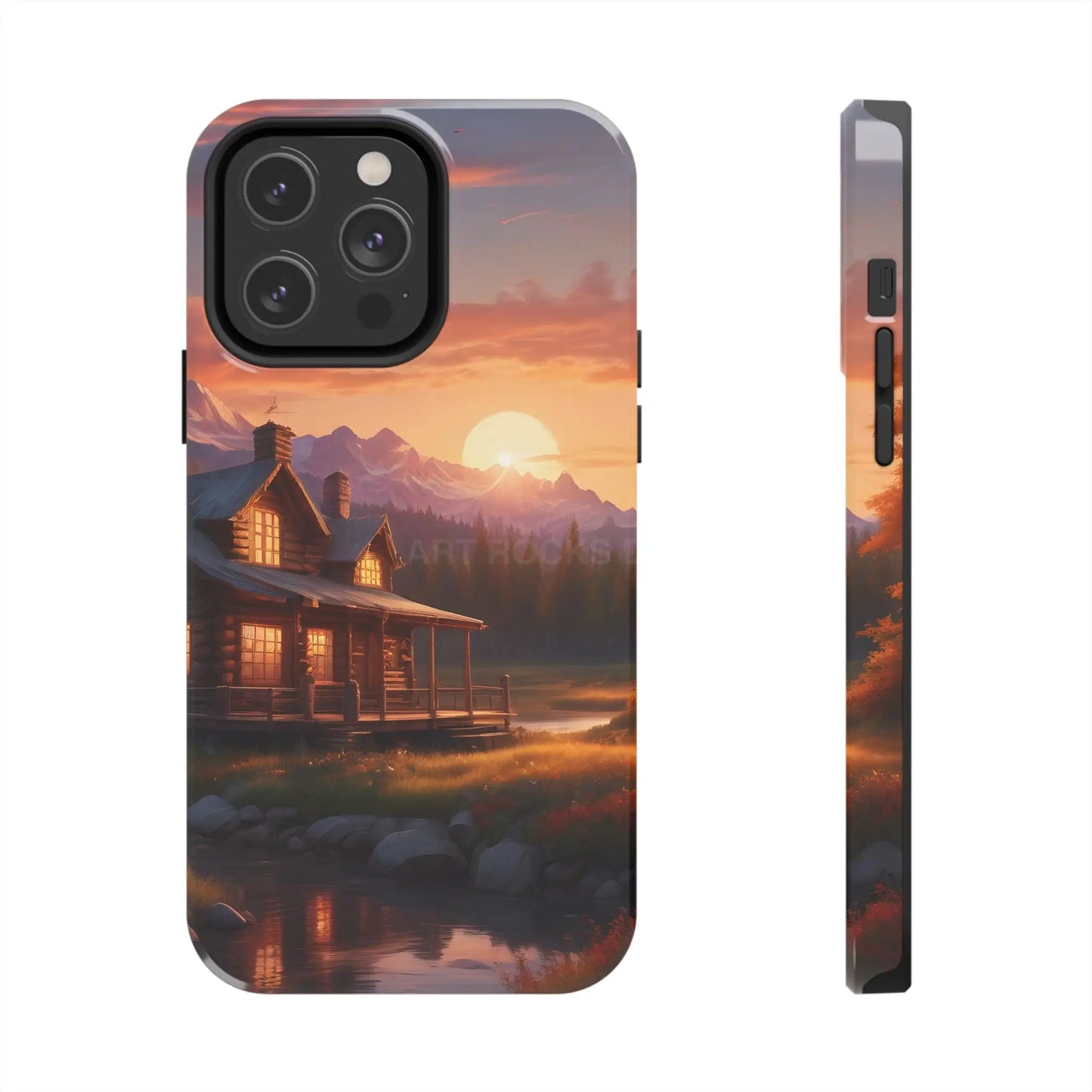 Cabin House in The Mountains Phone Cases - Nature Lover Gift Adventure Style Rustic Aesthetic Summer Vibe Camping