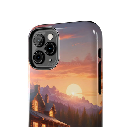 Cabin House in The Mountains Phone Cases - Nature Lover Gift Adventure Style Rustic Aesthetic Summer Vibe Camping