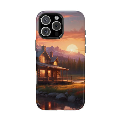 Cabin House in The Mountains Phone Cases - Nature Lover Gift Adventure Style Rustic Aesthetic Summer Vibe Camping