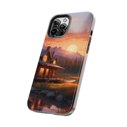 Cabin House in The Mountains Phone Cases - Nature Lover Gift Adventure Style Rustic Aesthetic Summer Vibe Camping
