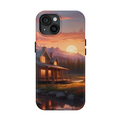 Cabin House in The Mountains Phone Cases - Nature Lover Gift Adventure Style Rustic Aesthetic Summer Vibe Camping