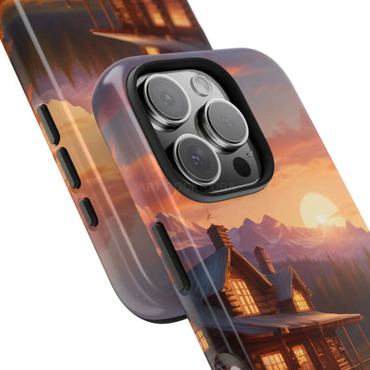 Cabin House in The Mountains Phone Cases - Nature Lover Gift Adventure Style Rustic Aesthetic Summer Vibe Camping