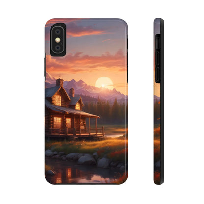 Cabin House in The Mountains Phone Cases - Nature Lover Gift Adventure Style Rustic Aesthetic Summer Vibe Camping