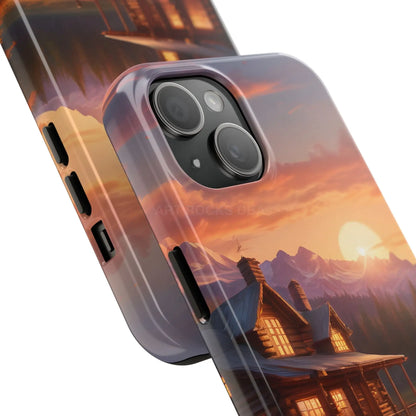 Cabin House in The Mountains Phone Cases - Nature Lover Gift Adventure Style Rustic Aesthetic Summer Vibe Camping