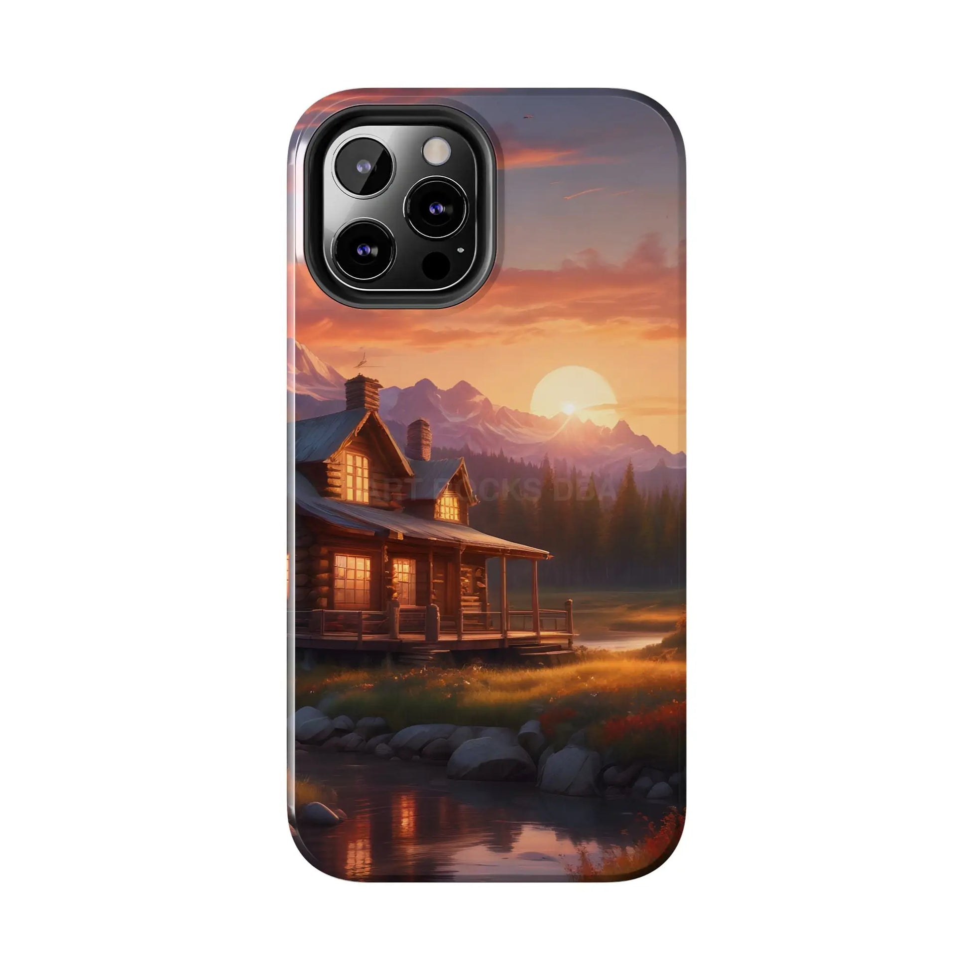 Cabin House in The Mountains Phone Cases - Nature Lover Gift Adventure Style Rustic Aesthetic Summer Vibe Camping