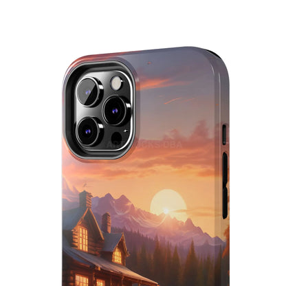 Cabin House in The Mountains Phone Cases - Nature Lover Gift Adventure Style Rustic Aesthetic Summer Vibe Camping