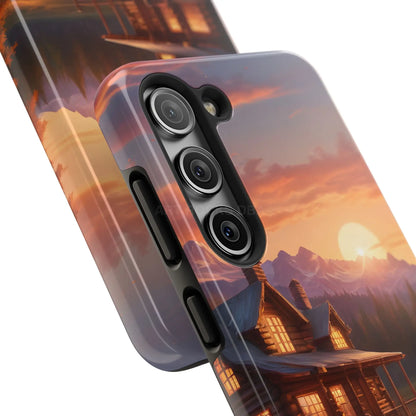 Cabin House in The Mountains Phone Cases - Nature Lover Gift Adventure Style Rustic Aesthetic Summer Vibe Camping