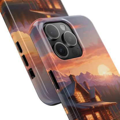 Cabin House in The Mountains Phone Cases - Nature Lover Gift Adventure Style Rustic Aesthetic Summer Vibe Camping