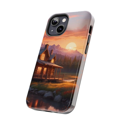 Cabin House in The Mountains Phone Cases - Nature Lover Gift Adventure Style Rustic Aesthetic Summer Vibe Camping