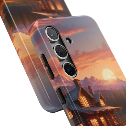 Cabin House in The Mountains Phone Cases - Nature Lover Gift Adventure Style Rustic Aesthetic Summer Vibe Camping