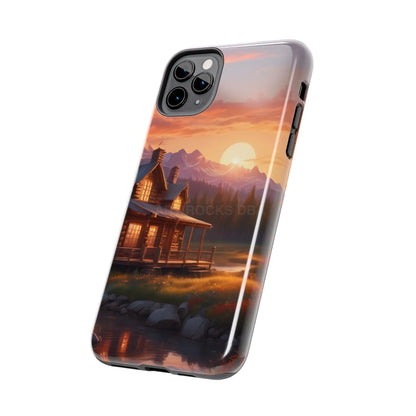 Cabin House in The Mountains Phone Cases - Nature Lover Gift Adventure Style Rustic Aesthetic Summer Vibe Camping