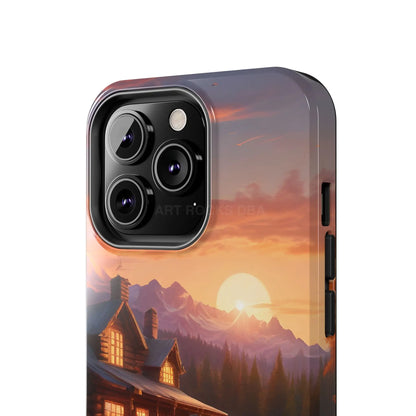 Cabin House in The Mountains Phone Cases - Nature Lover Gift Adventure Style Rustic Aesthetic Summer Vibe Camping