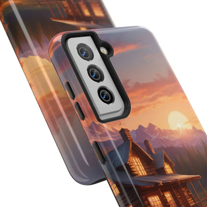 Cabin House in The Mountains Phone Cases - Nature Lover Gift Adventure Style Rustic Aesthetic Summer Vibe Camping