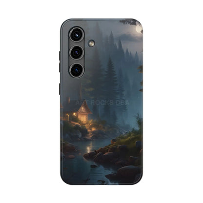 Cabin In The Woods Tough Phone Cases - Adventure Ready Gift for Hikers Forest Lovers Cozy Vibe - Samsung Galaxy S24