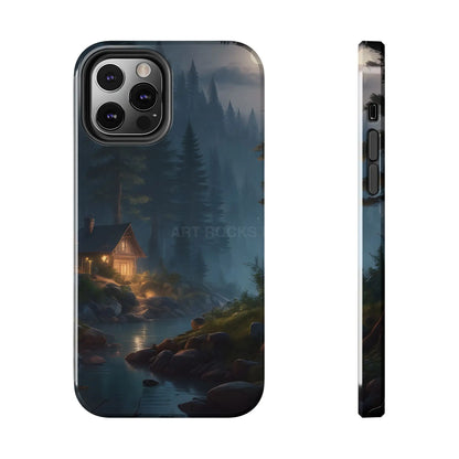 Cabin In The Woods Tough Phone Cases - Adventure Ready Gift for Hikers Forest Lovers Cozy Vibe - iPhone 12 Pro - Phone