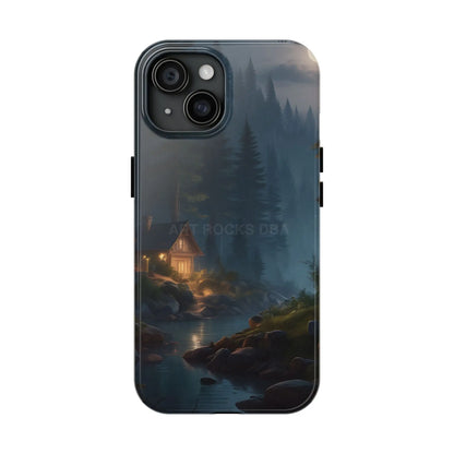 Cabin In The Woods Tough Phone Cases - Adventure Ready Gift for Hikers Forest Lovers Cozy Vibe - iPhone 15 - Phone Case