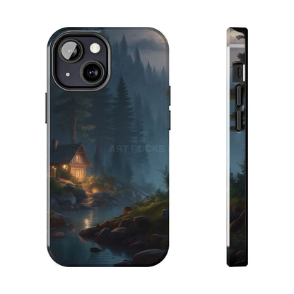 Cabin In The Woods Tough Phone Cases - Adventure Ready Gift for Hikers Forest Lovers Cozy Vibe - iPhone 13 Mini - Phone