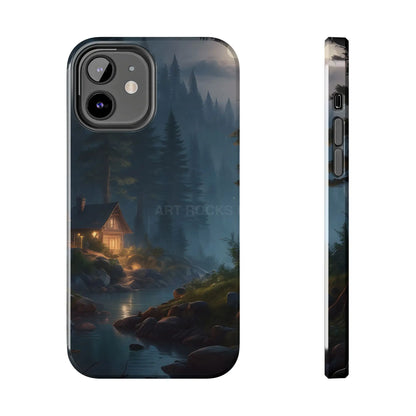 Cabin In The Woods Tough Phone Cases - Adventure Ready Gift for Hikers Forest Lovers Cozy Vibe - iPhone 12 - Phone Case