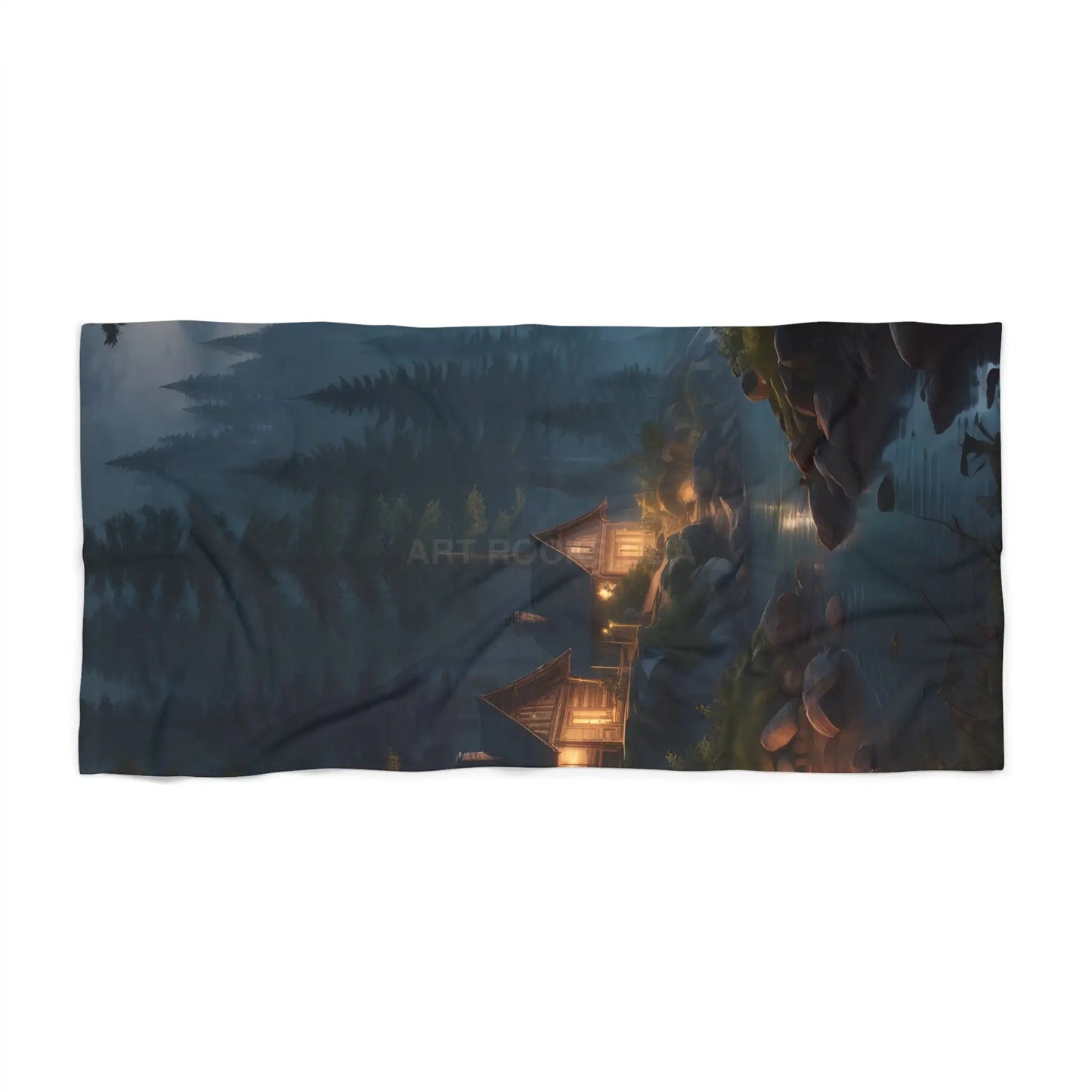 Cabin Lantern Night Beach Towel - 36’’ × 72’’ - Home Decor