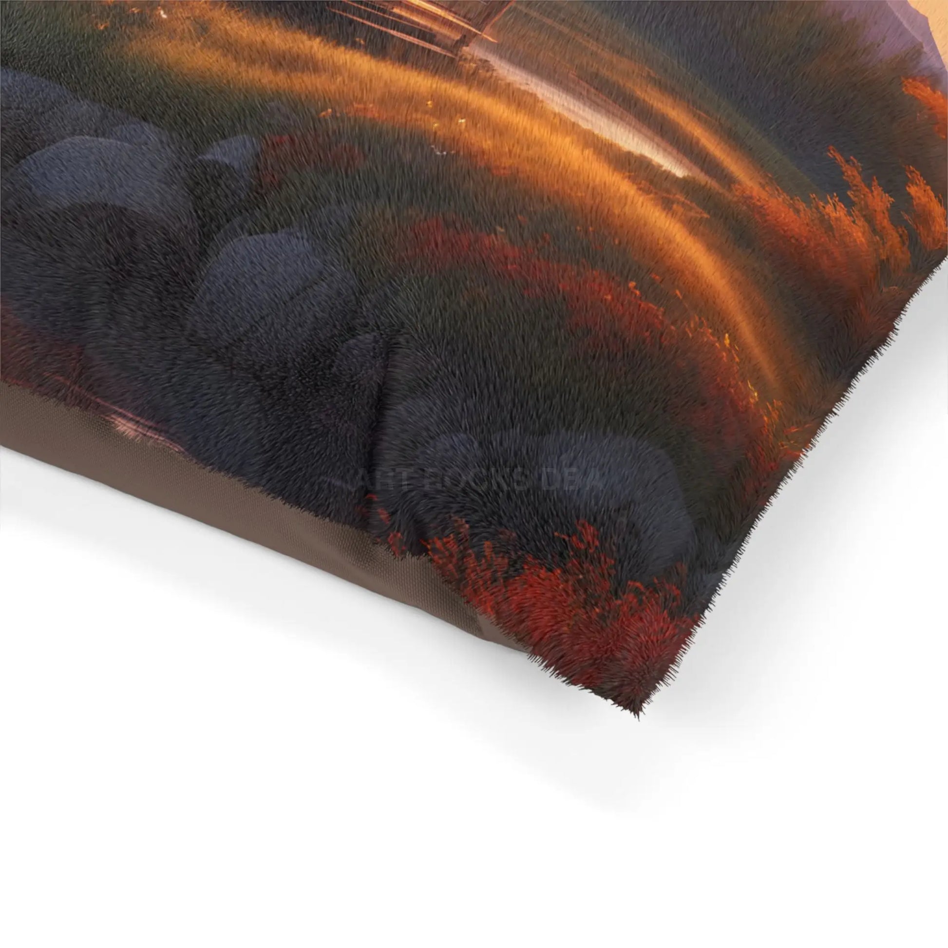 Cabin Sunset Pet Bed — Cozy Mountain Lodge Dog & Cat Bed - Pets