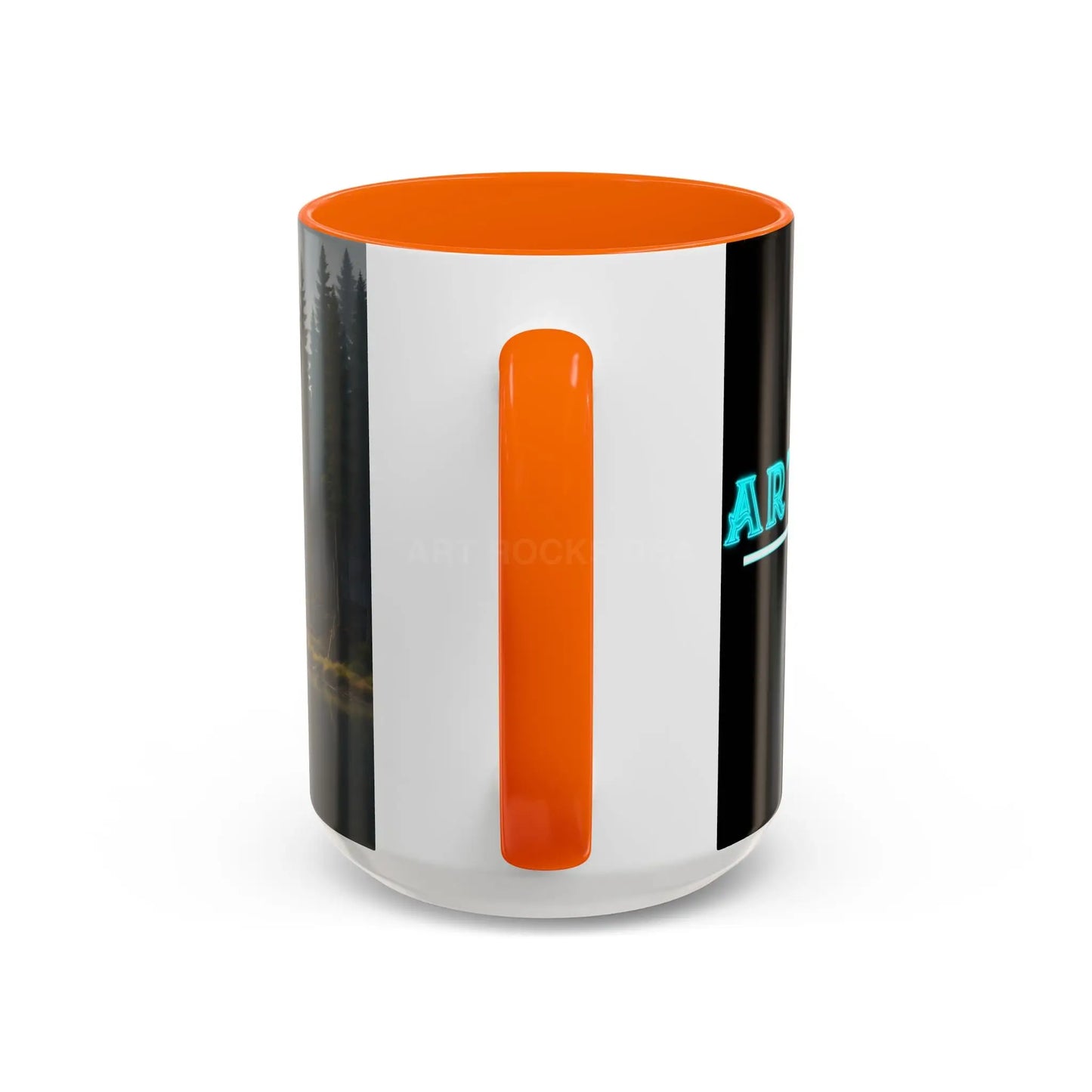 Calm Pine Lake Accent Coffee Mug — Moody Forest Morning 11/15oz - Mug