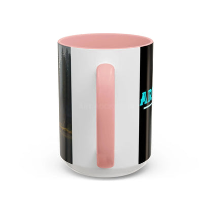 Calm Pine Lake Accent Coffee Mug — Moody Forest Morning 11/15oz - Mug