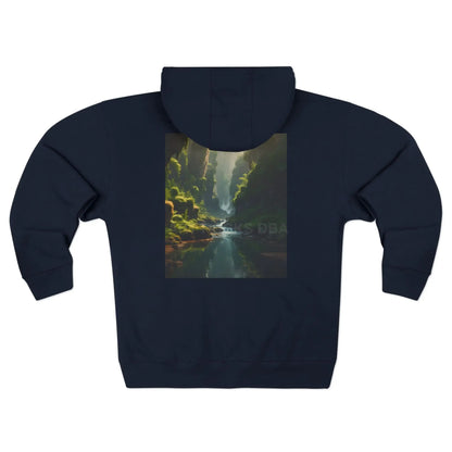 Canyon Filled With Ferns Zip Hoodie - XS / Navy - Hoodie