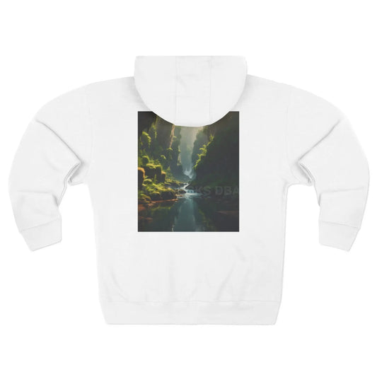 Canyon Filled With Ferns Zip Hoodie - XS / White - Hoodie