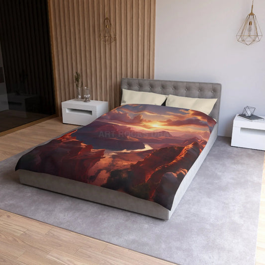 Canyon Sunset Microfiber Duvet Cover - Nature Inspired Bedding Cozy Bedroom Decor Dreamy Home Aesthetic Gift for Nature