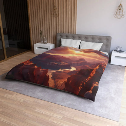 Canyon Sunset Microfiber Duvet Cover - Nature Inspired Bedding Cozy Bedroom Decor Dreamy Home Aesthetic Gift for Nature