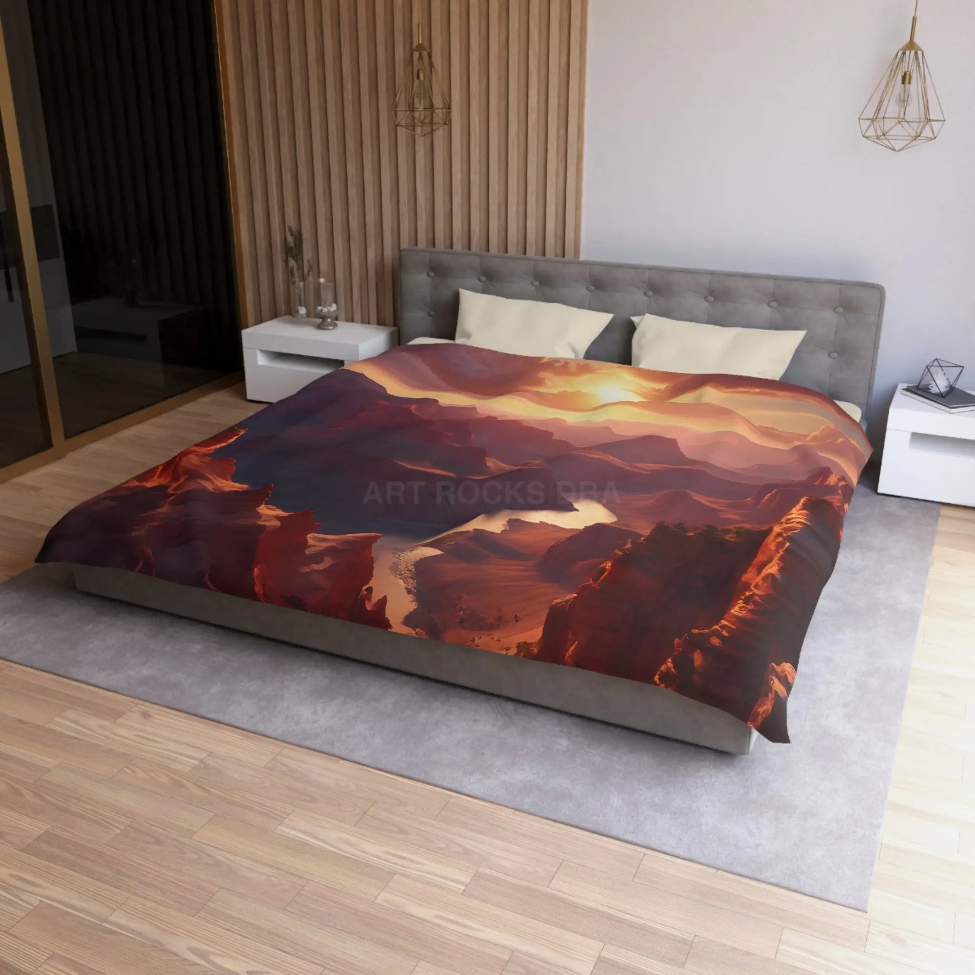 Canyon Sunset Microfiber Duvet Cover - Nature Inspired Bedding Cozy Bedroom Decor Dreamy Home Aesthetic Gift for Nature