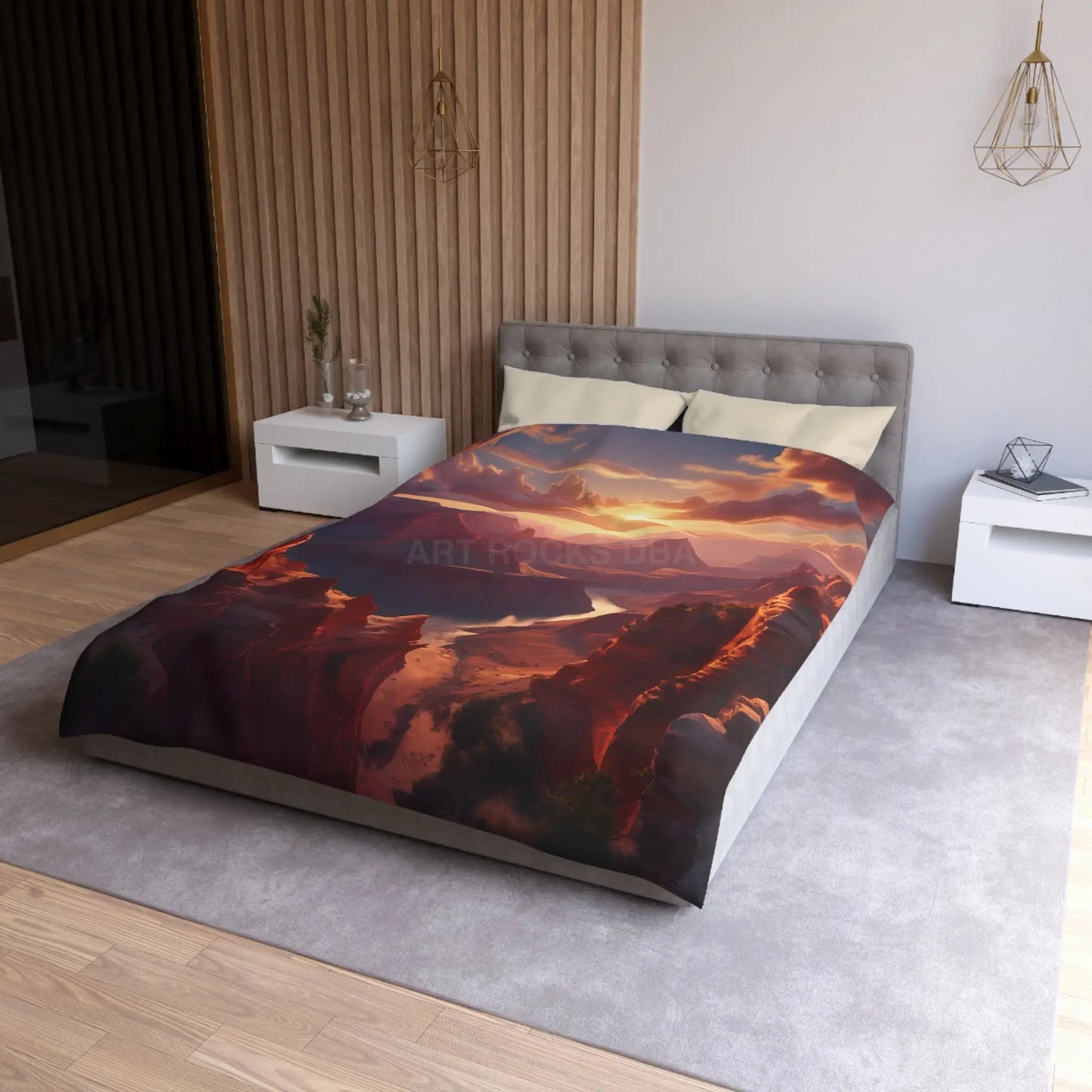 Canyon Sunset Microfiber Duvet Cover - Nature Inspired Bedding Cozy Bedroom Decor Dreamy Home Aesthetic Gift for Nature
