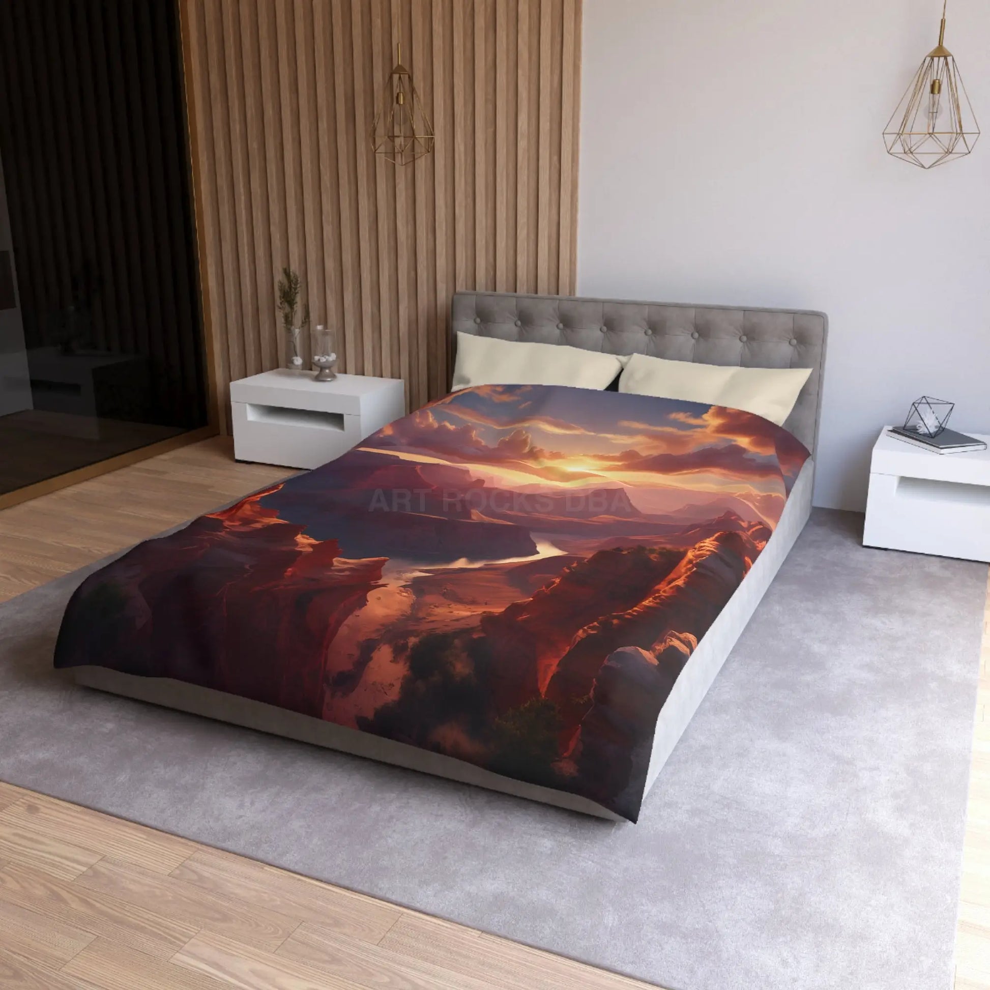 Canyon Sunset Microfiber Duvet Cover - Nature Inspired Bedding Cozy Bedroom Decor Dreamy Home Aesthetic Gift for Nature