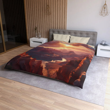 Canyon Sunset Microfiber Duvet Cover - Nature Inspired Bedding Cozy Bedroom Decor Dreamy Home Aesthetic Gift for Nature