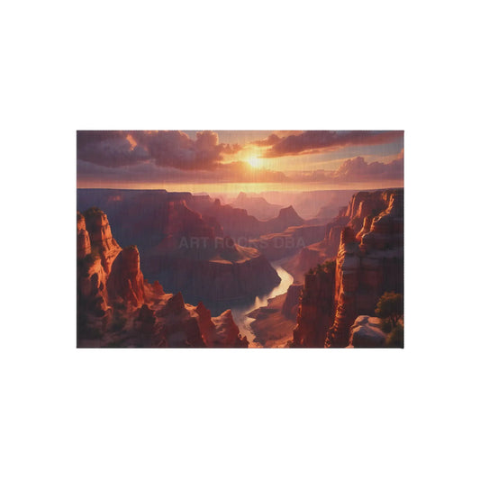 Canyon Sunset Outdoor Rug Home Decor Patio Mat Bohemian Style Outdoor Living Garden Accessory Camping Decor - 24’’ ×