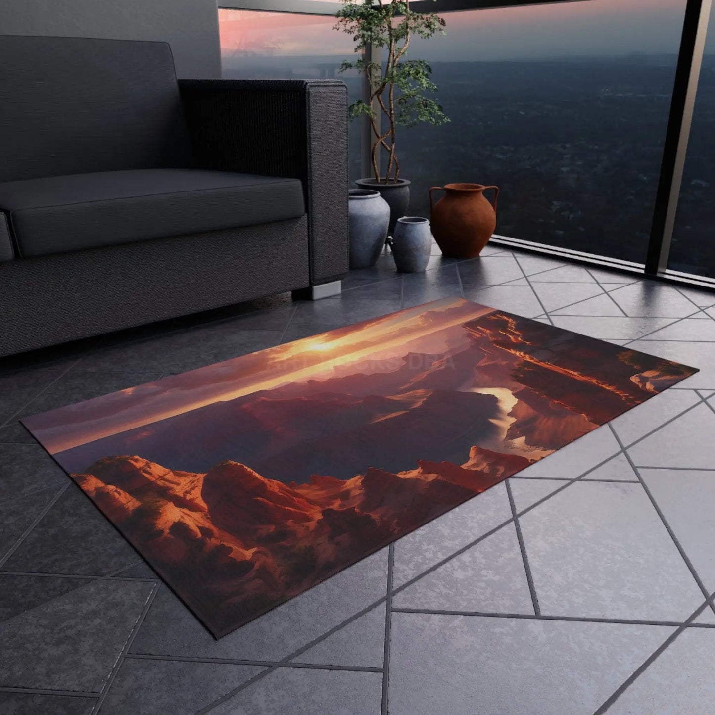 Canyon Sunset Outdoor Rug Home Decor Patio Mat Bohemian Style Outdoor Living Garden Accessory Camping Decor - Home Decor