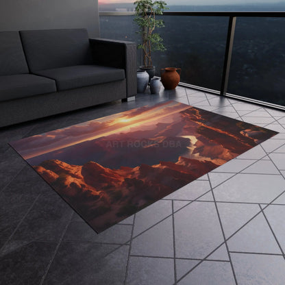 Canyon Sunset Outdoor Rug Home Decor Patio Mat Bohemian Style Outdoor Living Garden Accessory Camping Decor - Home Decor