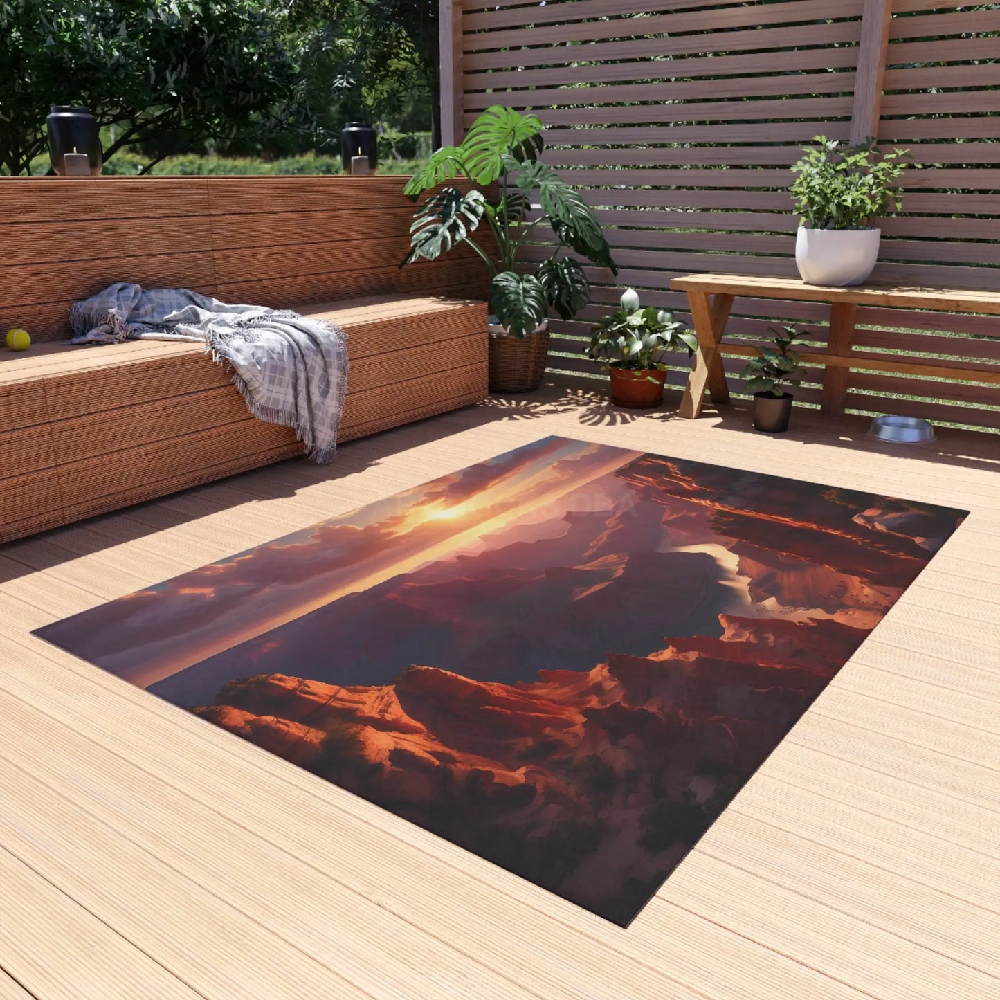 Canyon Sunset Outdoor Rug Home Decor Patio Mat Bohemian Style Outdoor Living Garden Accessory Camping Decor - 60’’ ×