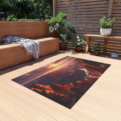 Canyon Sunset Outdoor Rug Home Decor Patio Mat Bohemian Style Outdoor Living Garden Accessory Camping Decor - Home Decor