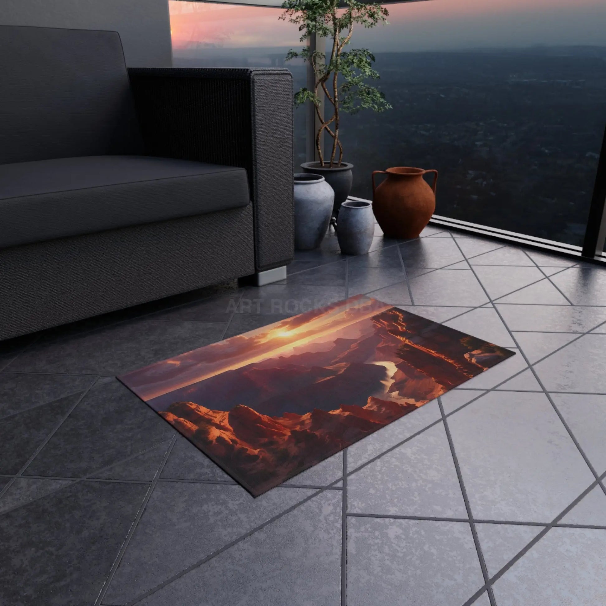 Canyon Sunset Outdoor Rug Home Decor Patio Mat Bohemian Style Outdoor Living Garden Accessory Camping Decor - Home Decor