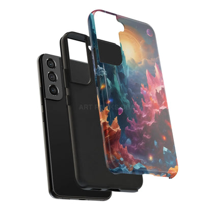 Celestial Crystal World Tough Phone Cases | Galaxy Art | Unique Phone Covers | Space-Themed Accessories | Gifts