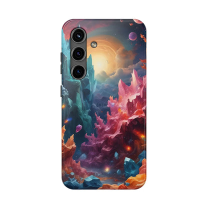Celestial Crystal World Tough Phone Cases | Galaxy Art | Unique Phone Covers | Space-Themed Accessories | Gifts