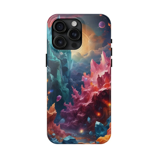 Celestial Crystal World Tough Phone Cases | Galaxy Art | Unique Phone Covers | Space-Themed Accessories | Gifts