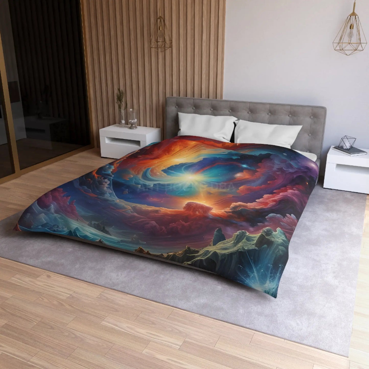 Celestial Dream Microfiber Duvet Cover Cosmic Bedding Space Decor Galaxy Duvet Astronaut Gift Home Decor - Home Decor