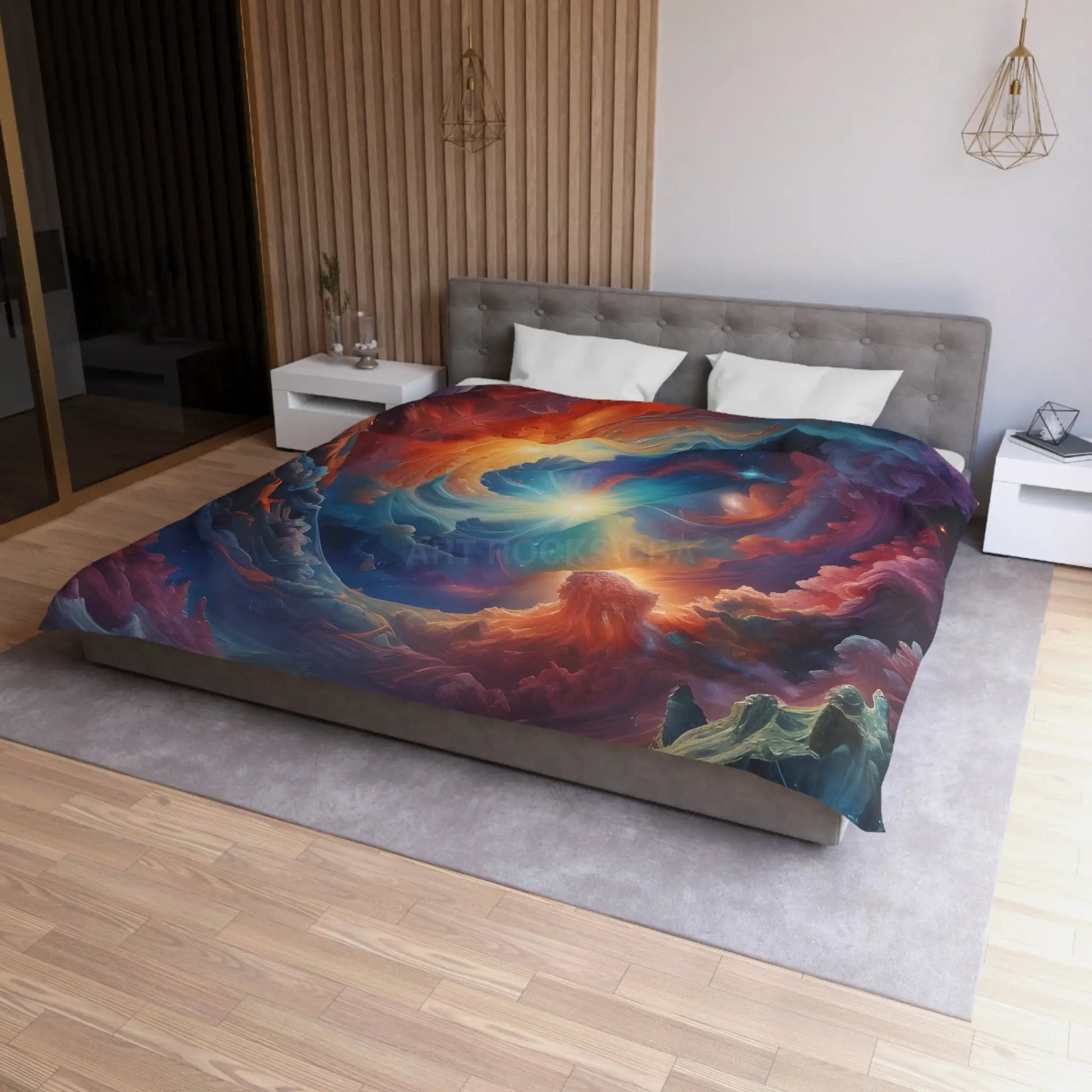 Celestial Dream Microfiber Duvet Cover Cosmic Bedding Space Decor Galaxy Duvet Astronaut Gift Home Decor - Home Decor